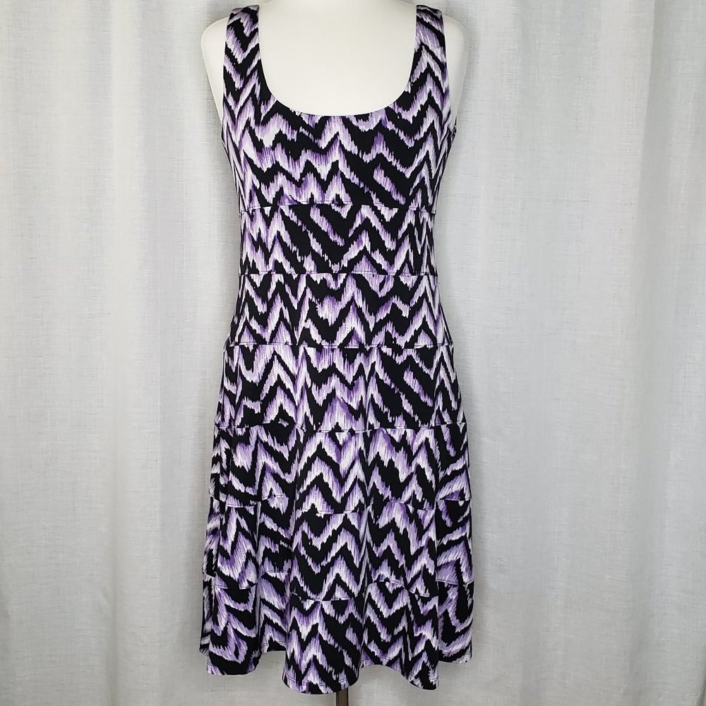 Connected Apparel Sleeveless Purple/Black Dress